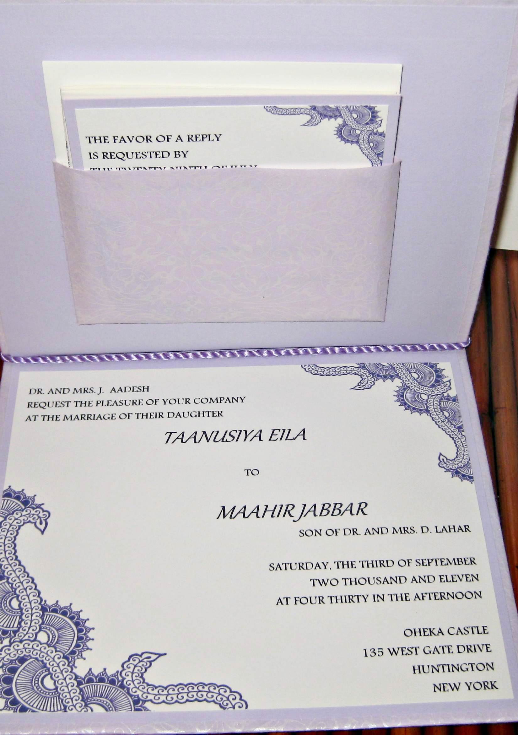 purple wedding invite