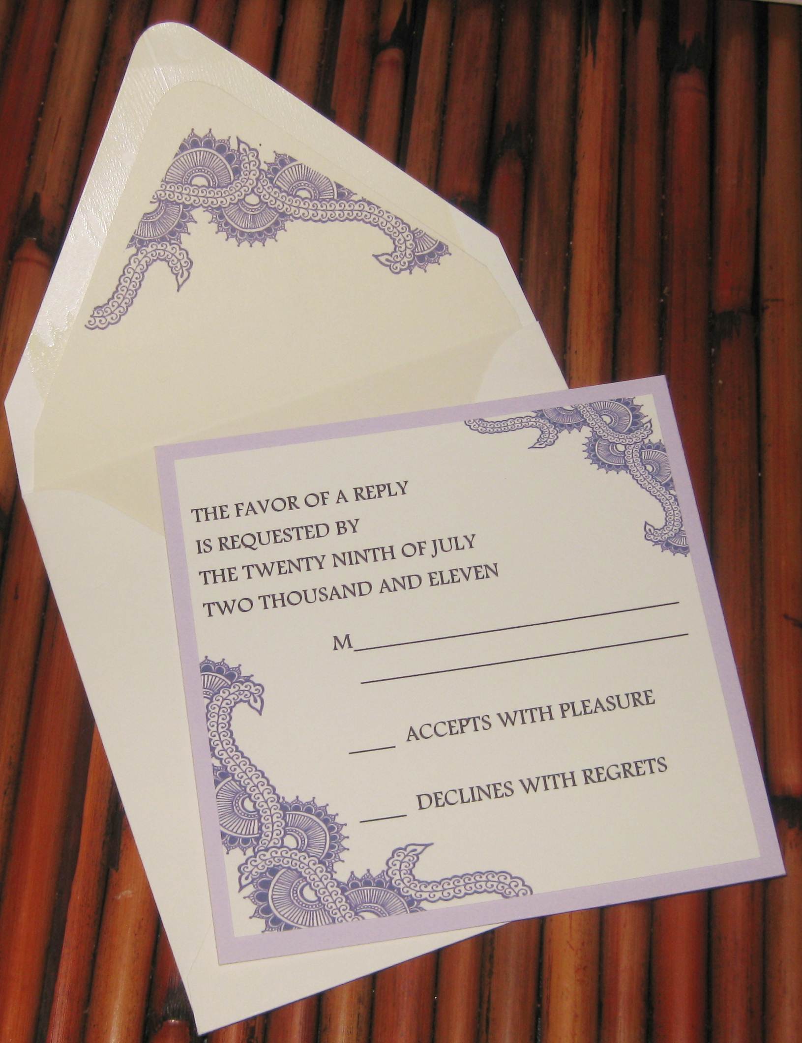 purple wedding invite